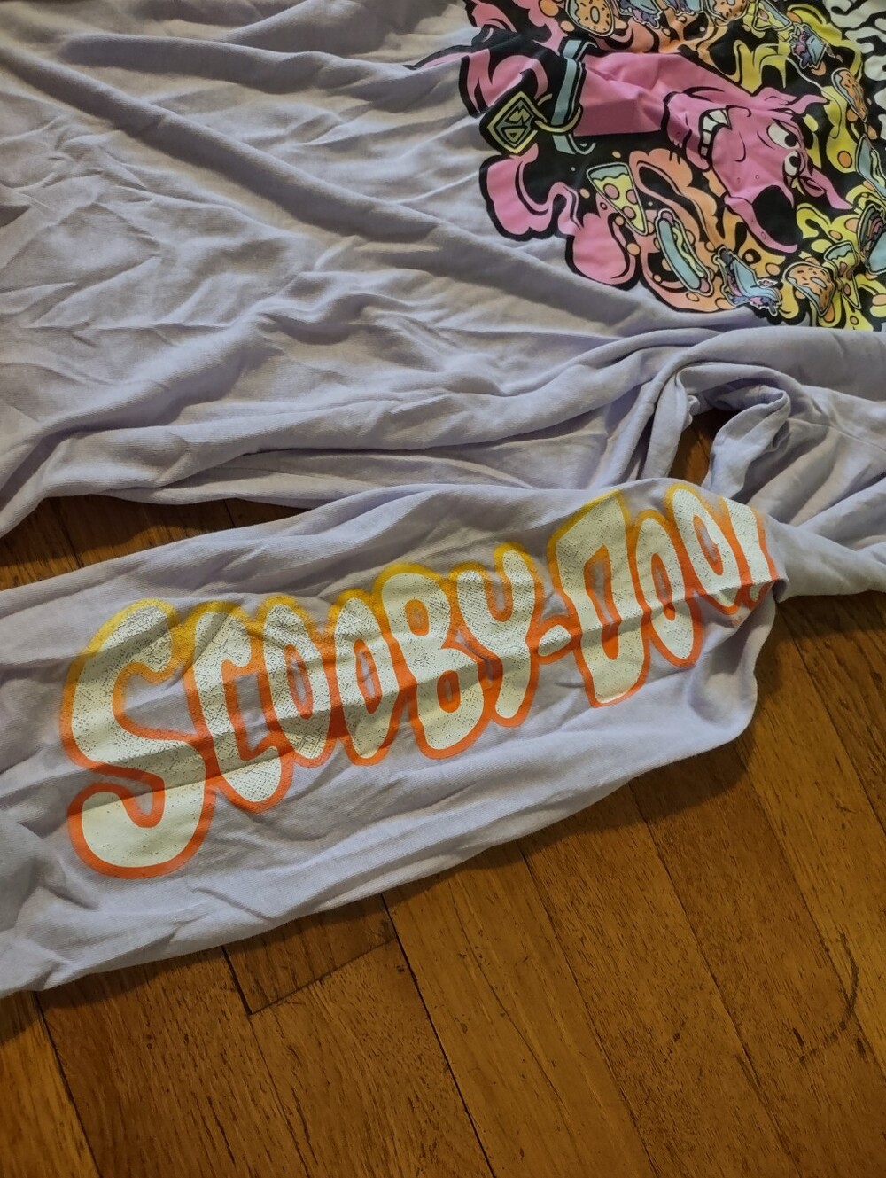 lilac purple Scooby Doo Scooby snacks whimsical long sleeved graphic tee size XL - Picture 4 of 6